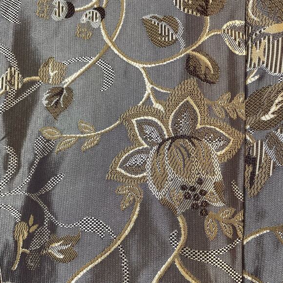 Field Manor Vintage Y2K Gold Brocade Floral Regency Ornate Long Jacket womens L - Picture 11 of 13